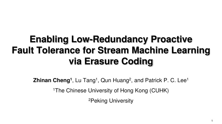 enabling low redundancy proactive fault tolerance