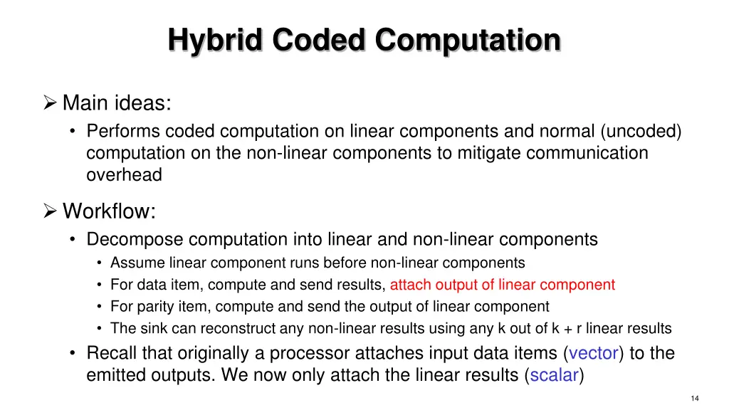 hybrid coded computation