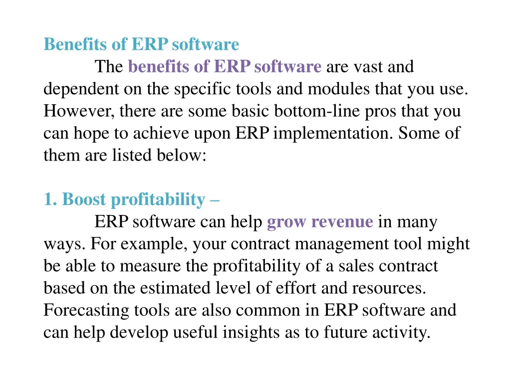 benefits of erp software the benefits