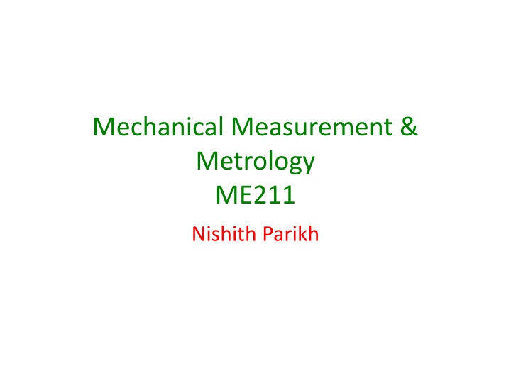 mechanical measurement metrology me211