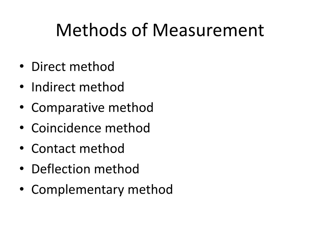 methods of measurement