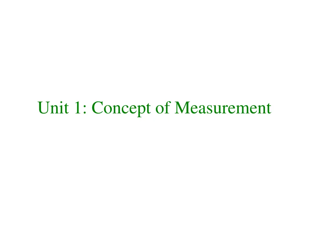 unit 1 concept of measurement