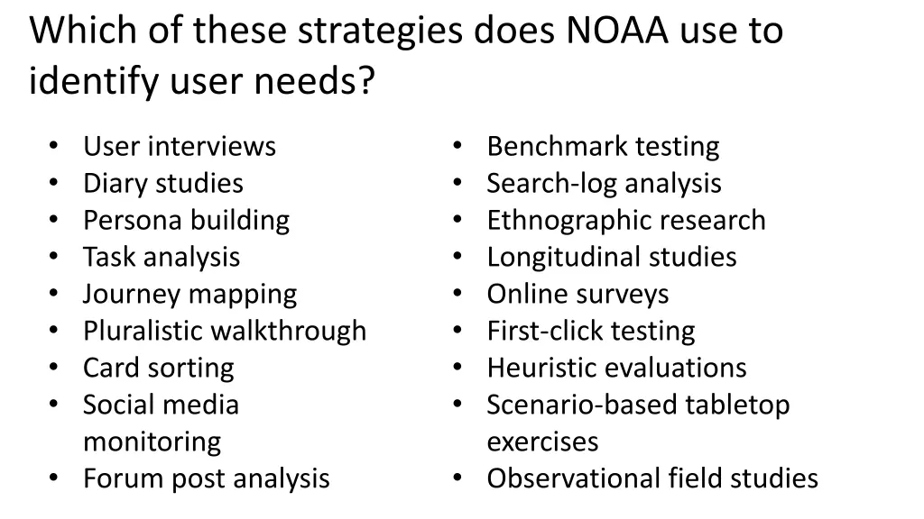 which of these strategies does noaa