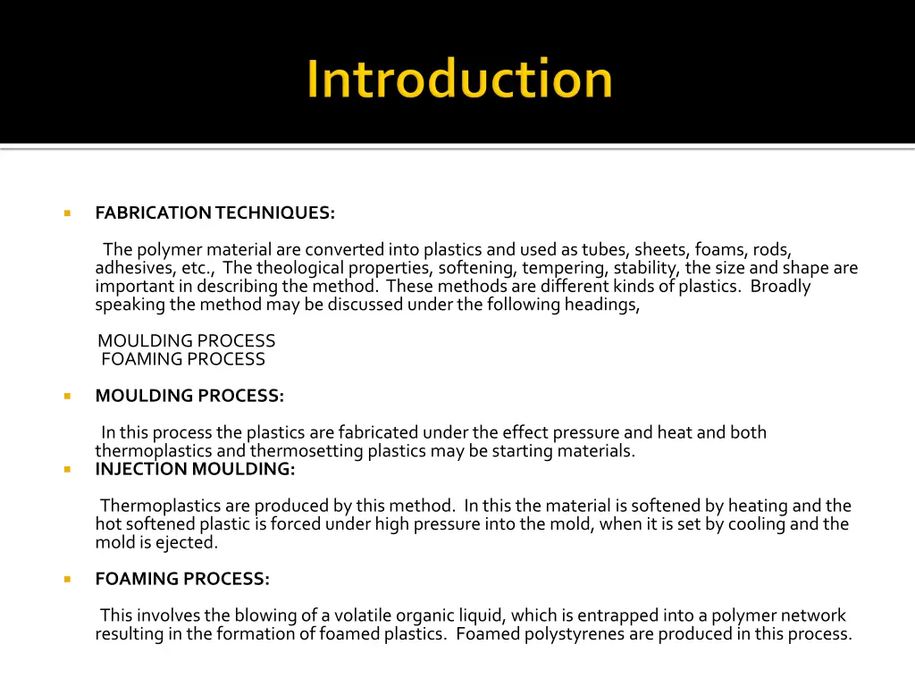 fabrication techniques