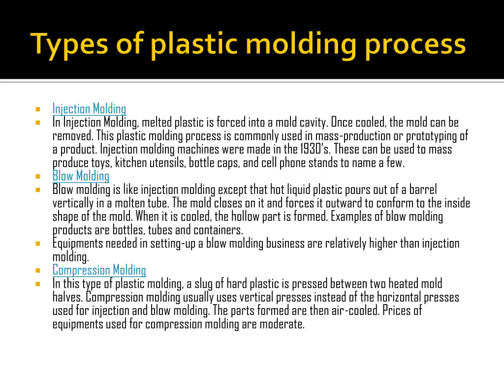 injection molding in injection molding melted