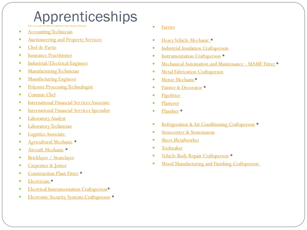 apprenticeships http www apprenticeship