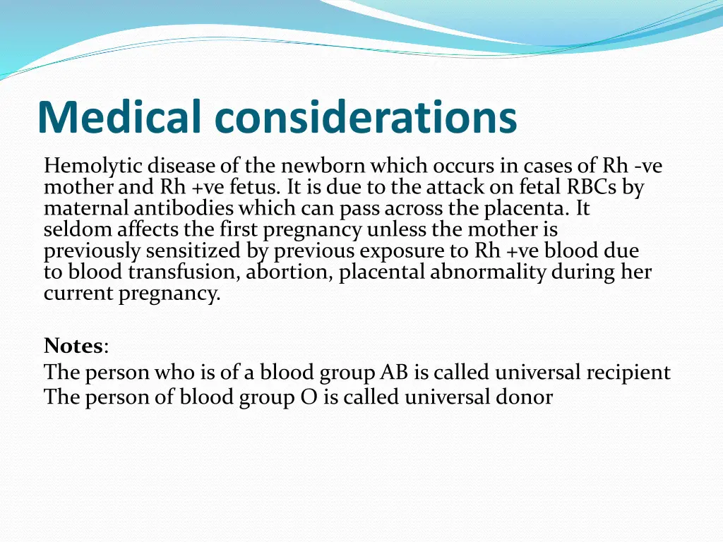 medical considerations hemolytic disease