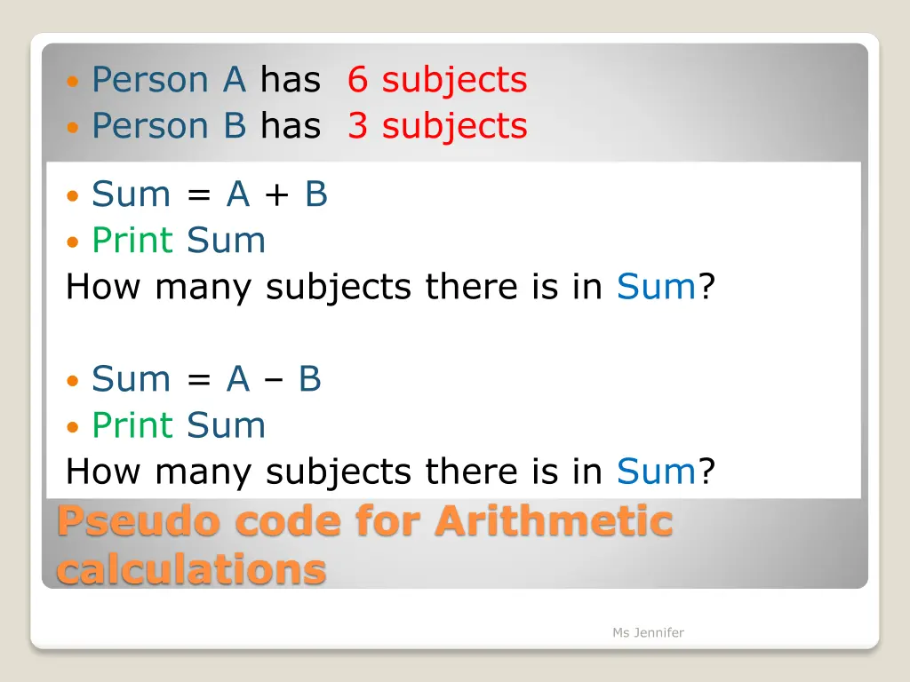 person a has 6 subjects person b has 3 subjects