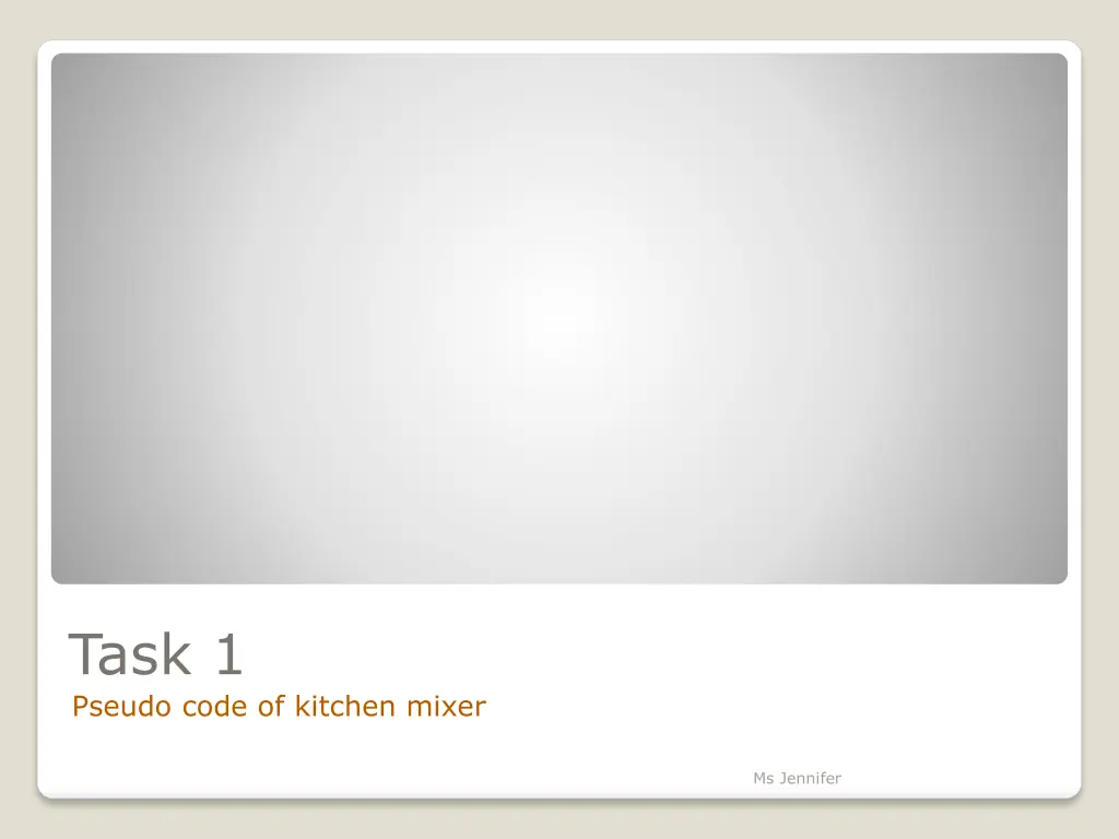 task 1 pseudo code of kitchen mixer