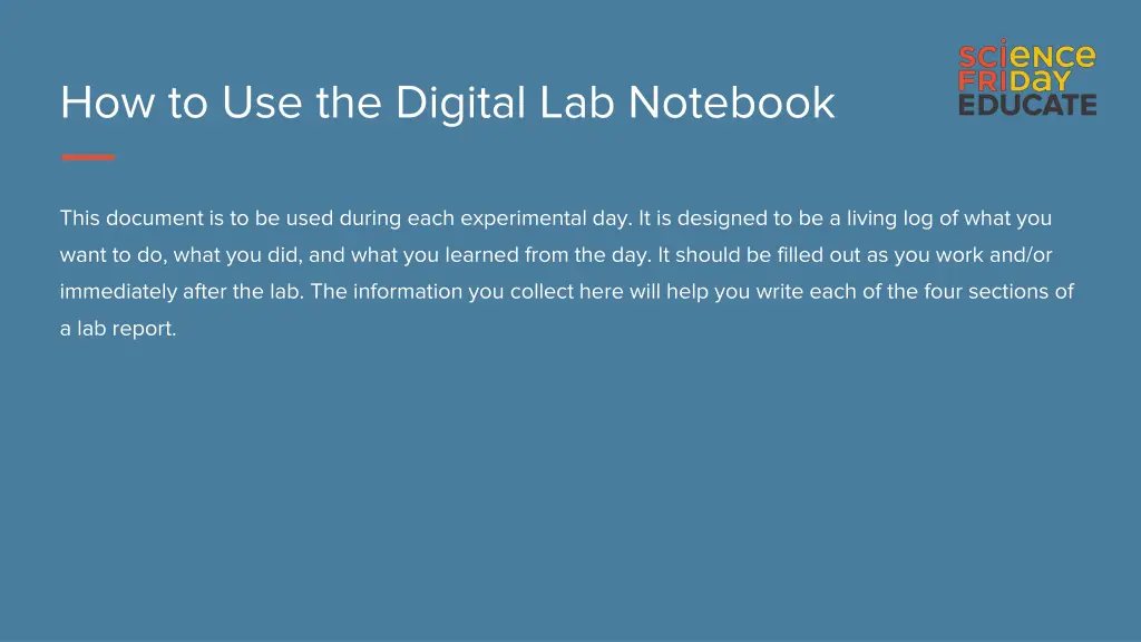 how to use the digital lab notebook