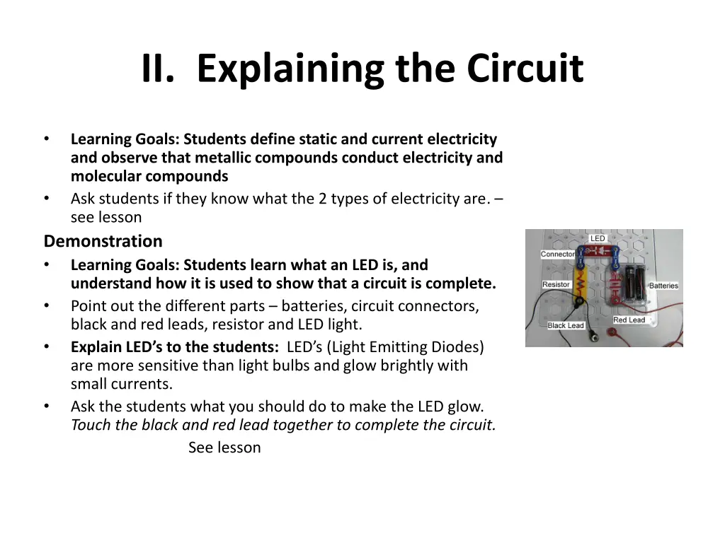 ii explaining the circuit