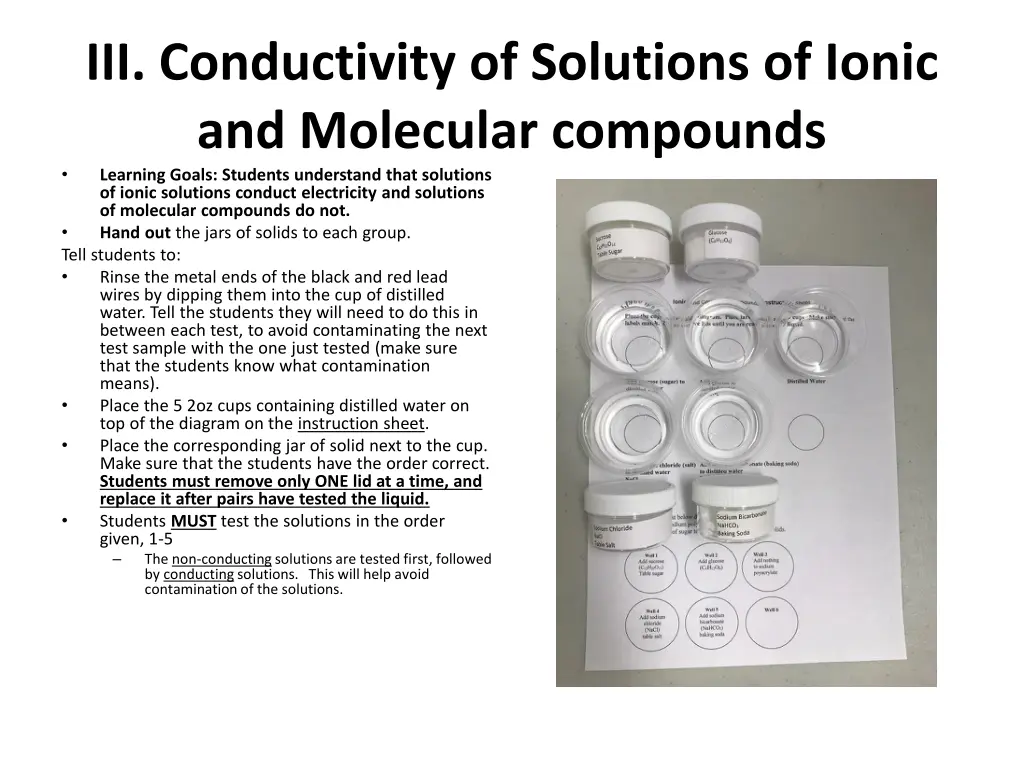 iii conductivity of solutions of ionic