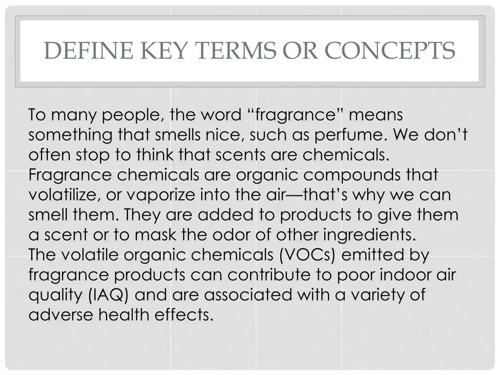 define key terms or concepts