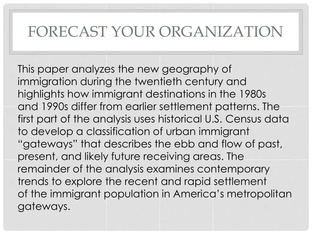 forecast your organization