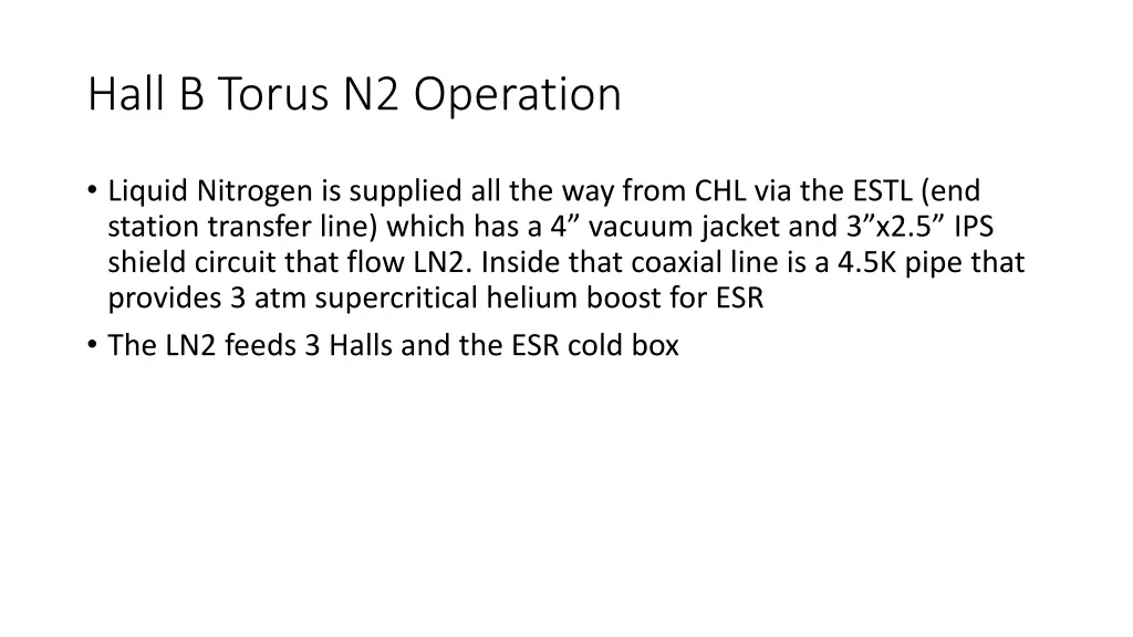 hall b torus n2 operation