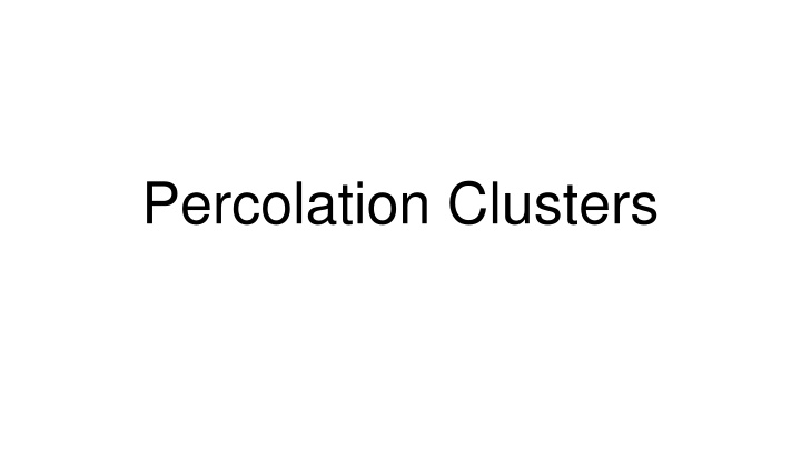 percolation clusters