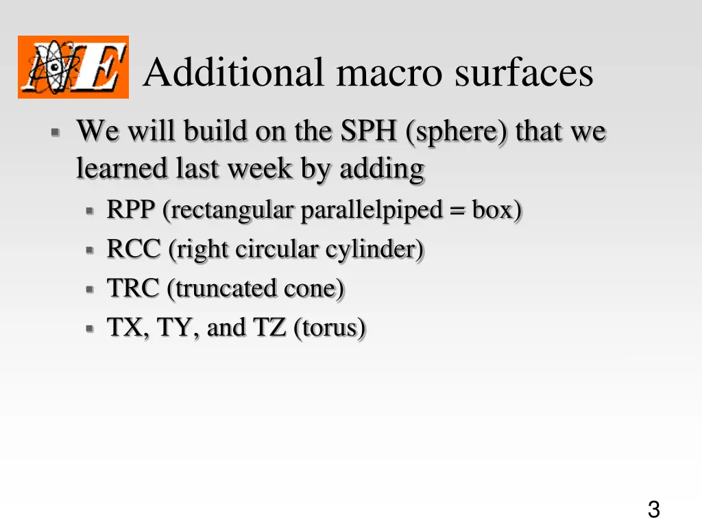 additional macro surfaces