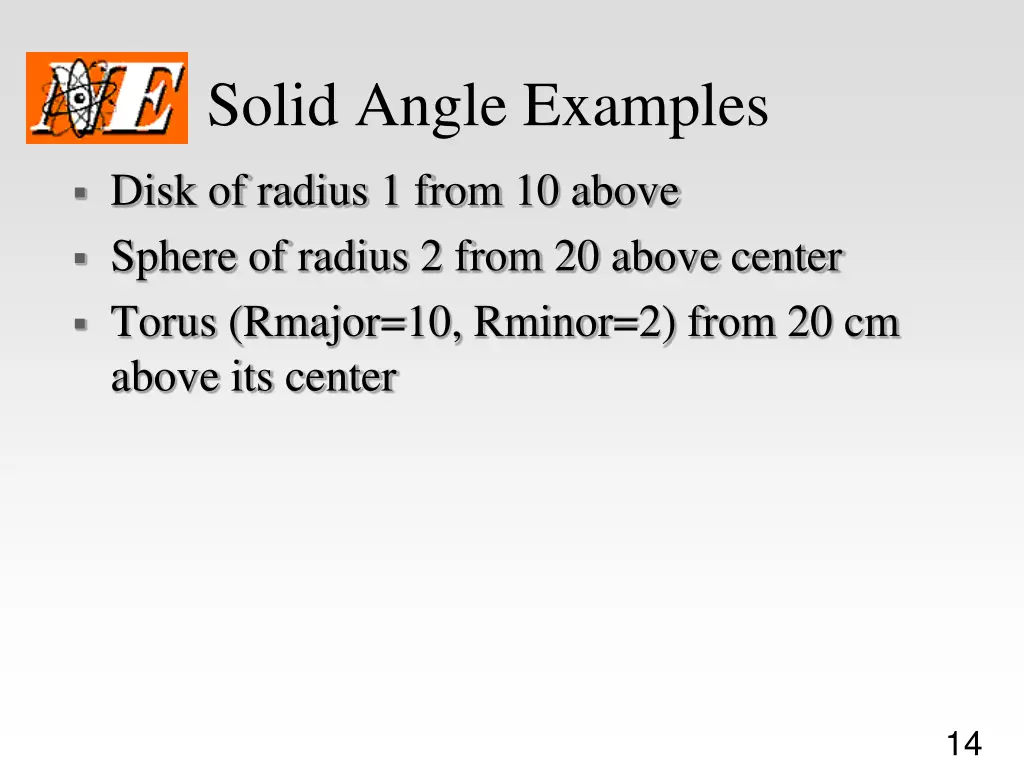 solid angle examples