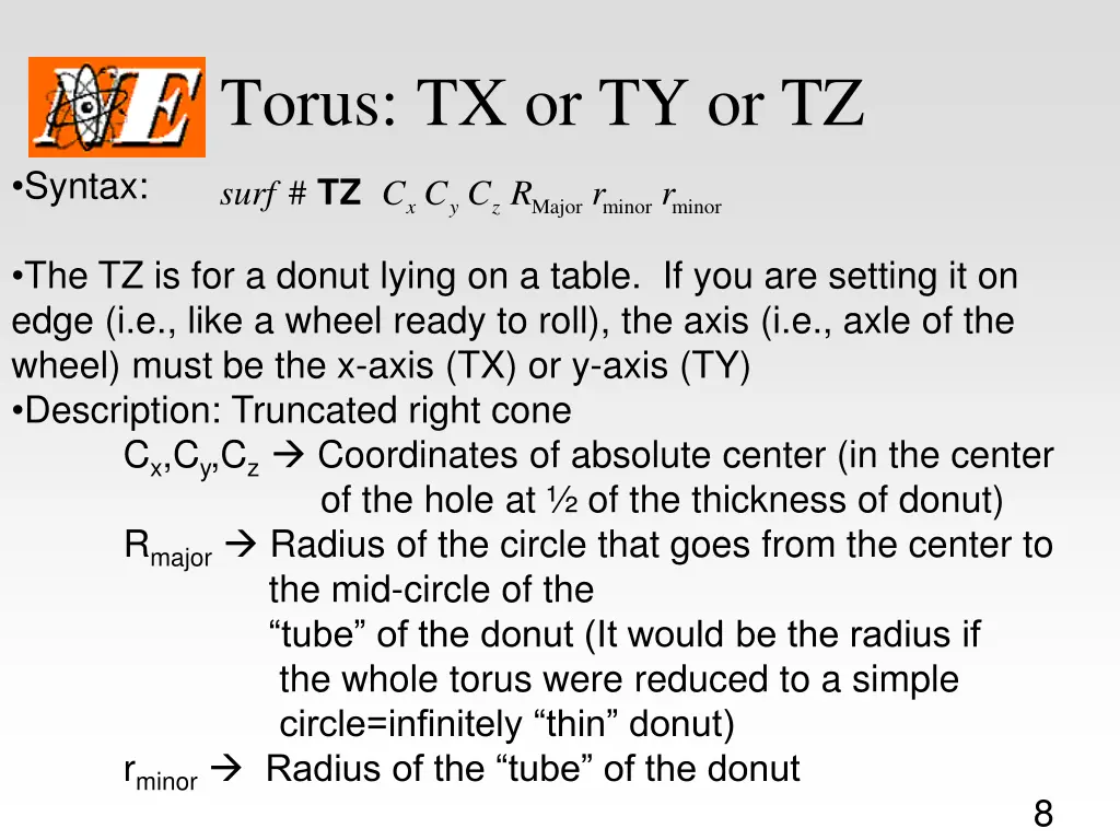 torus tx or ty or tz