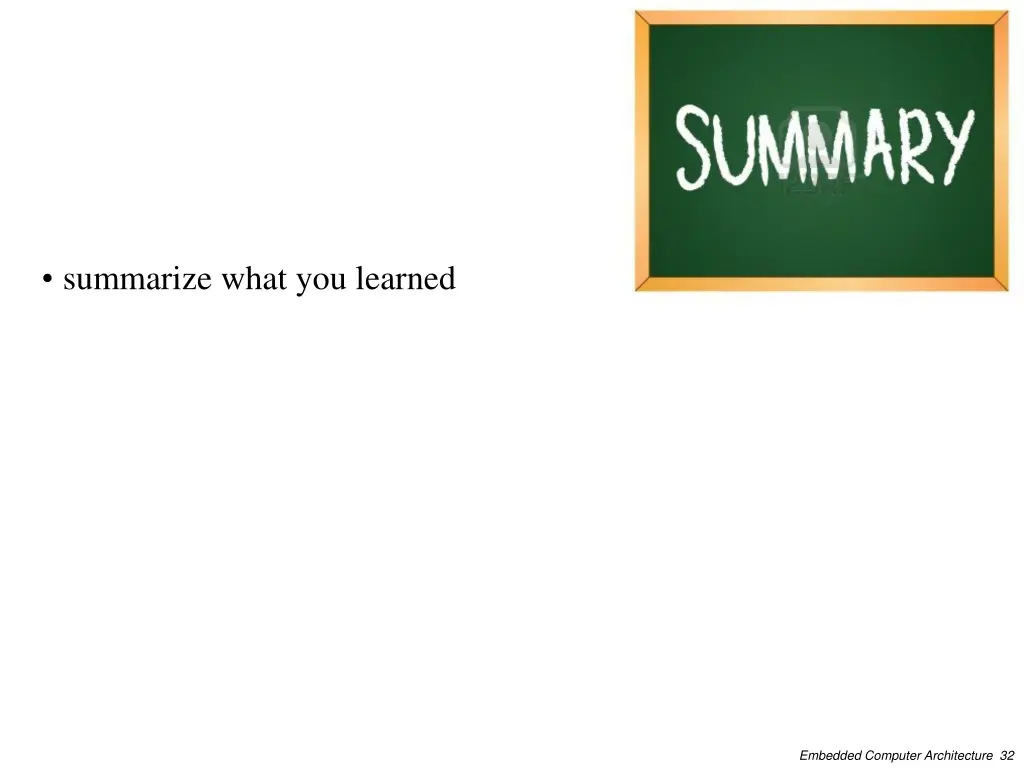 summarize what you learned