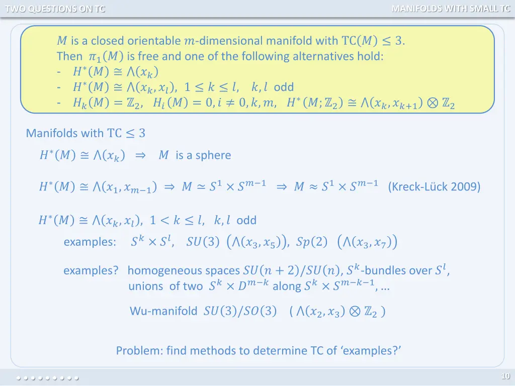 manifolds with small tc 4