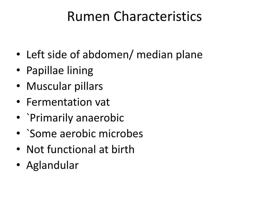 rumen characteristics