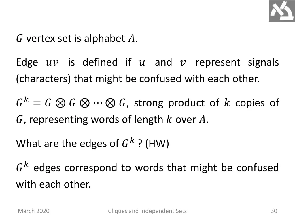 vertex set is alphabet