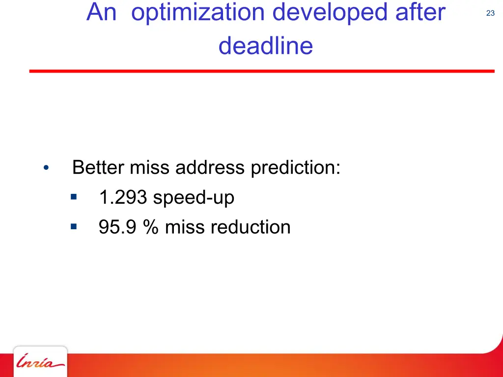 an optimization developed after deadline