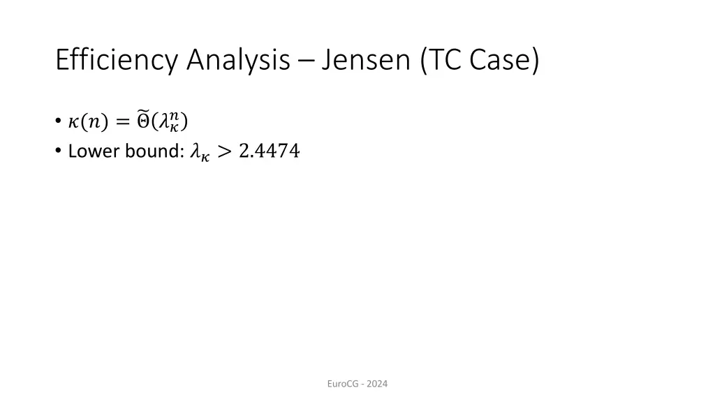 efficiency analysis jensen tc case