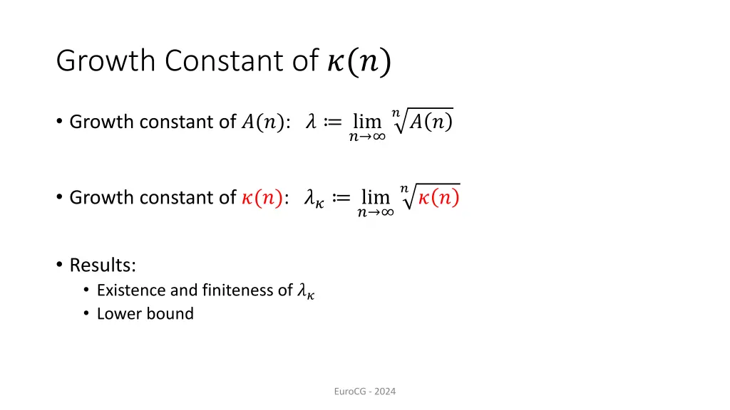 growth constant of