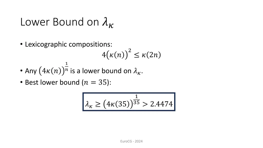 lower bound on