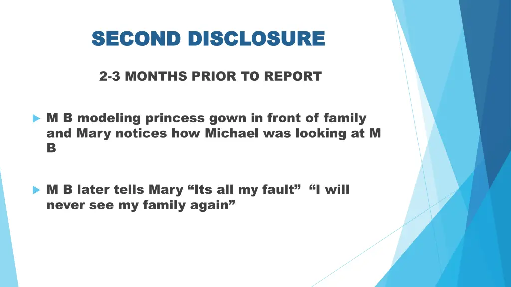 second disclosure second disclosure