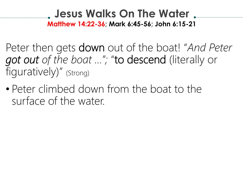 jesus walks on the water matthew 14 22 36 mark 3