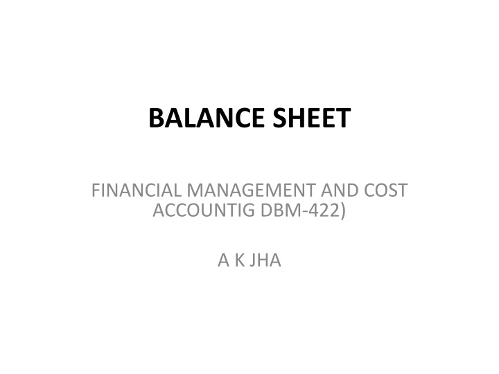 balance sheet