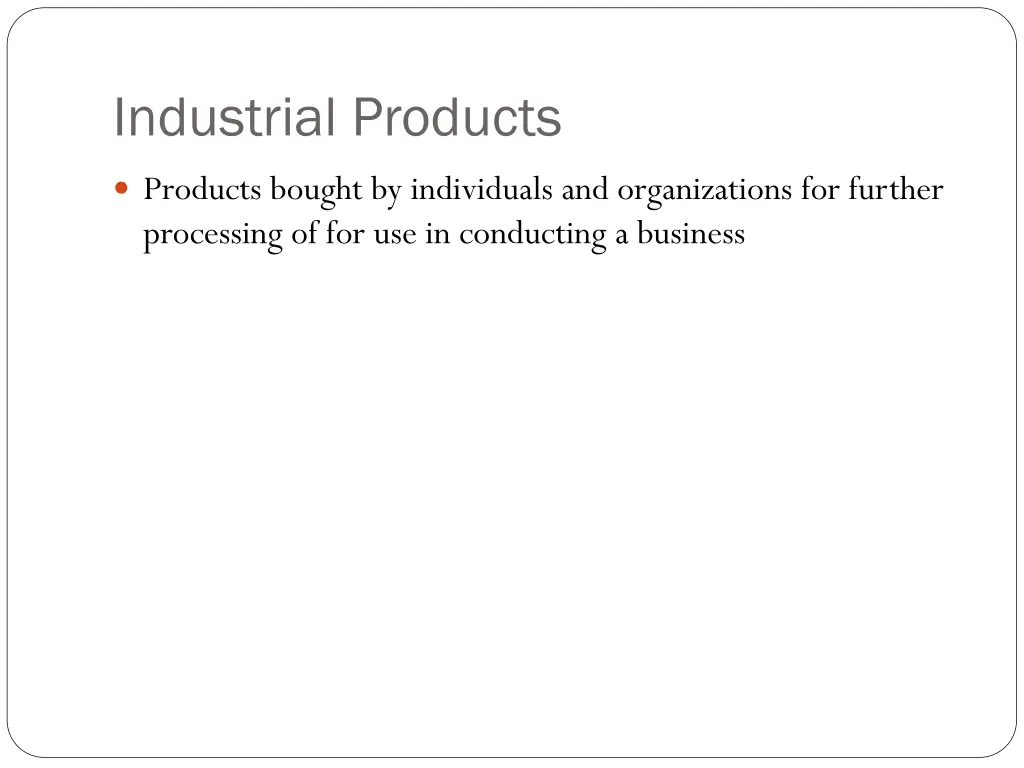 industrial products