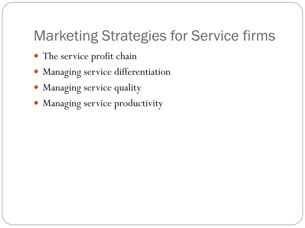 marketing strategies for service firms