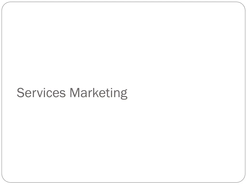 services marketing