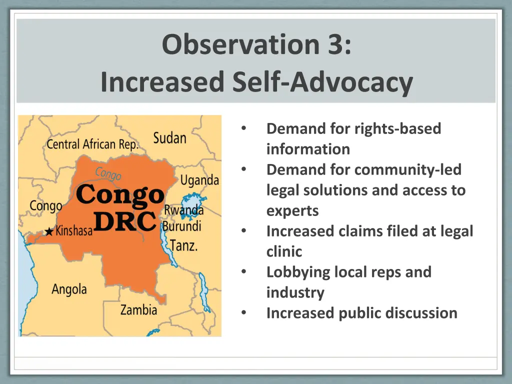 observation 3 increased self advocacy