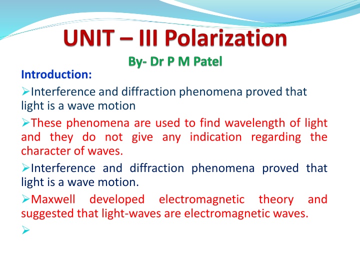 introduction interference and diffraction