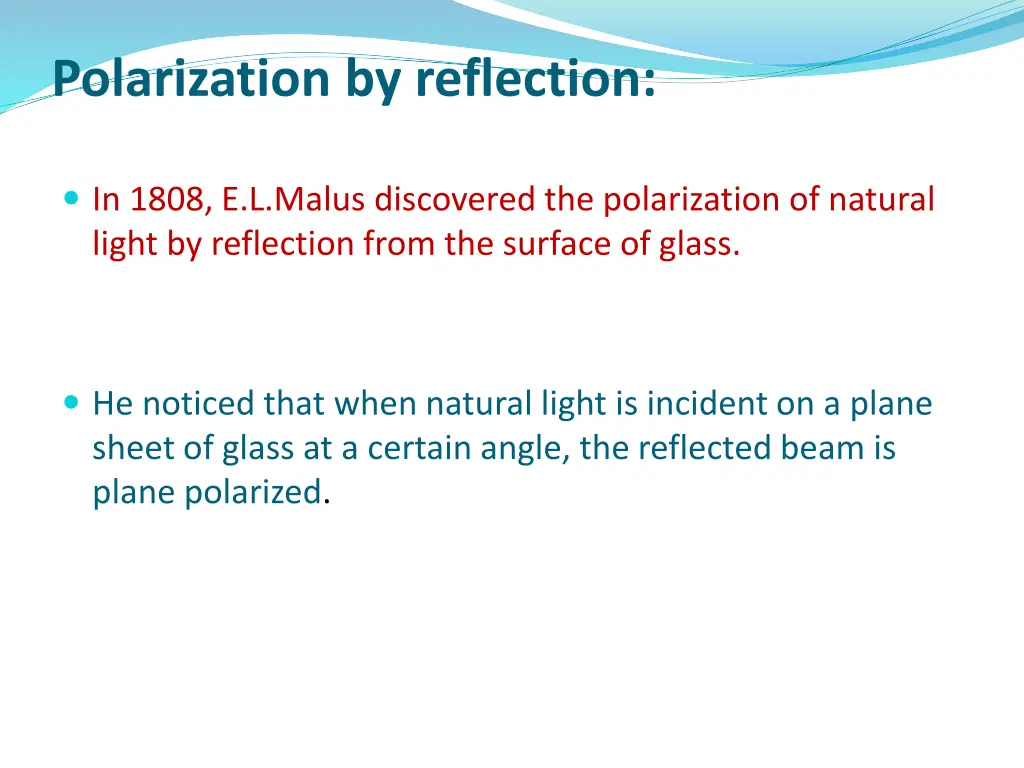 polarization by reflection