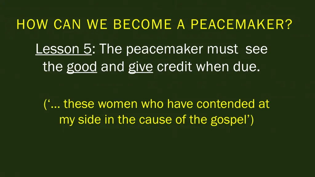 how can we become a peacemaker 5