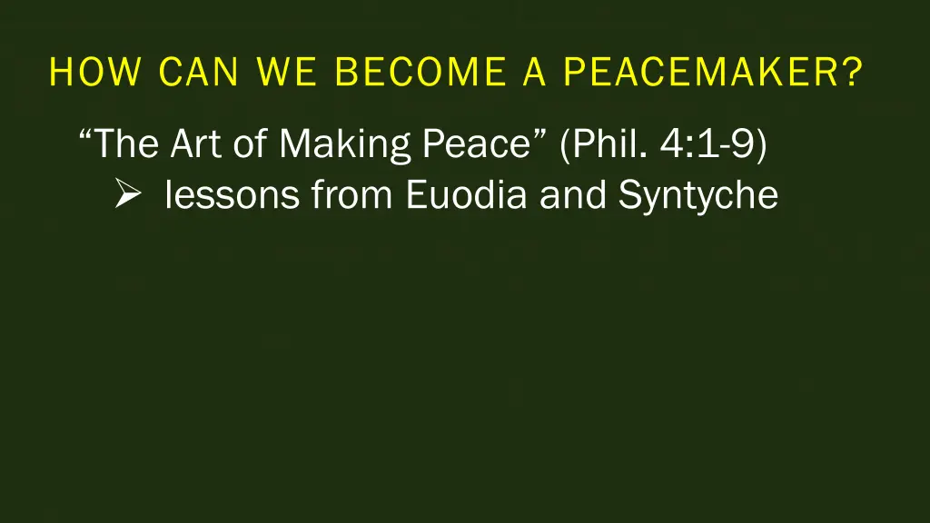 how can we become a peacemaker