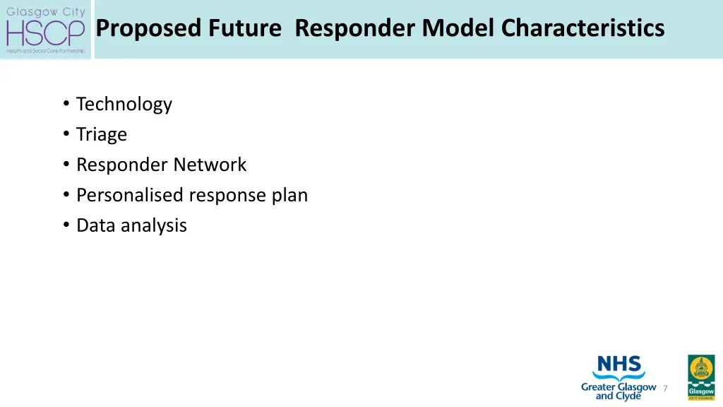 proposed future responder model characteristics