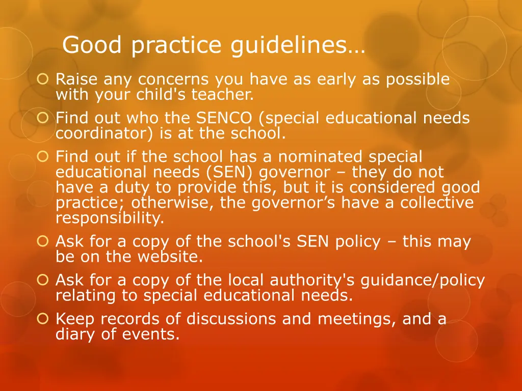 good practice guidelines