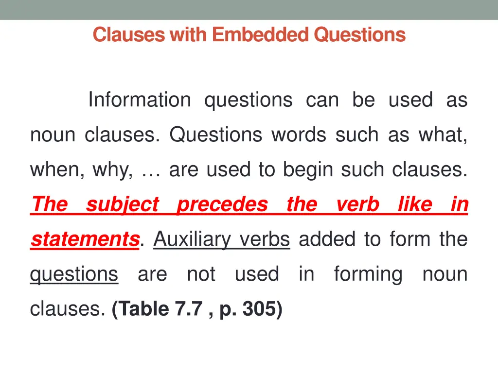 clauses with embedded questions