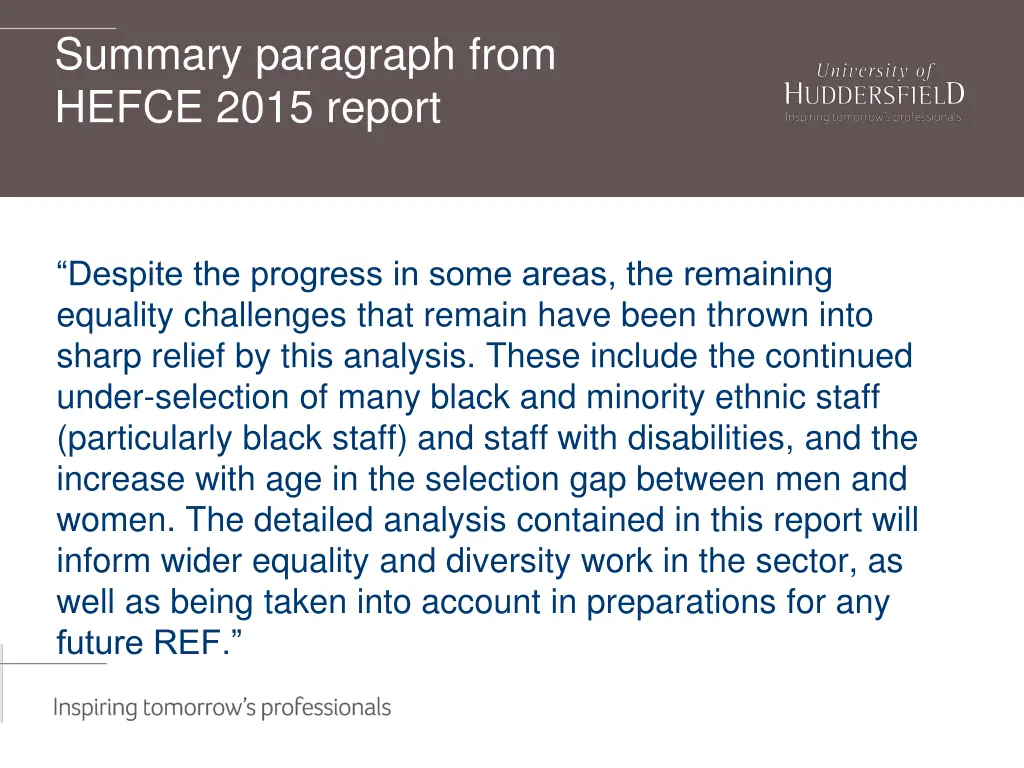 summary paragraph from hefce 2015 report