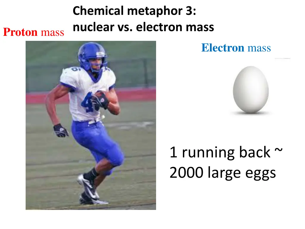 chemical metaphor 3 nuclear vs electron mass