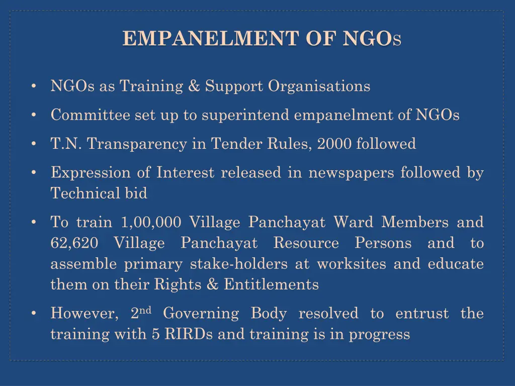 empanelment of ngo s