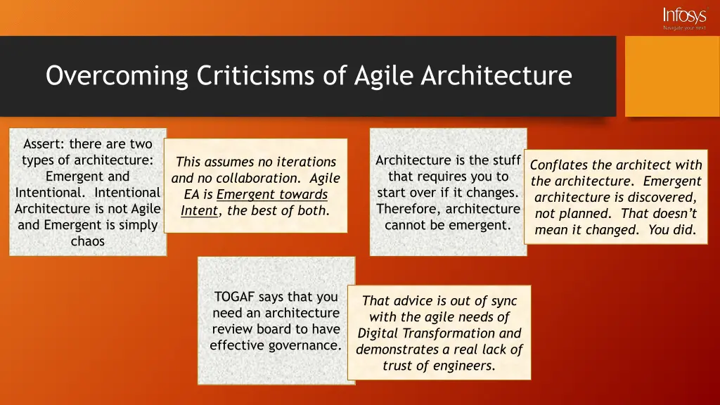 overcoming criticisms of agile architecture