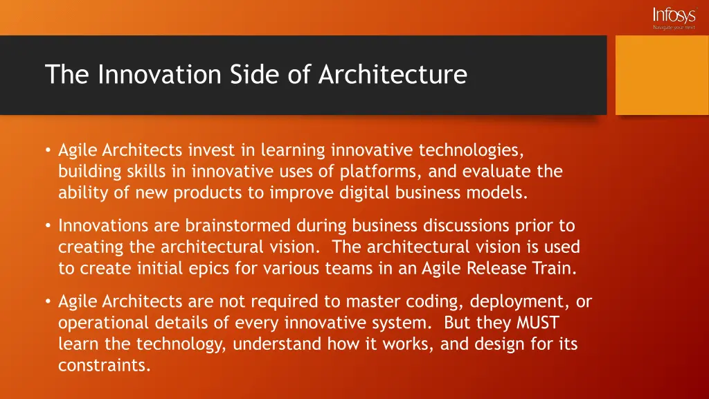 the innovation side of architecture